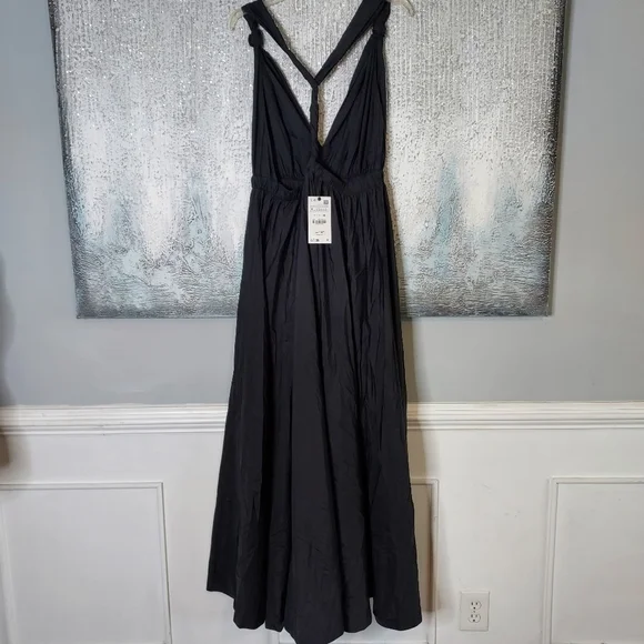 Zara Long Nylon Soft Dress Sz-XL - Picture 7 of 12